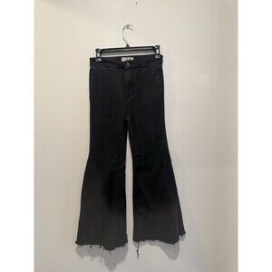 WE THE FREE Jeans Womens 26 Bell Bottom Crop Black Frayed Hem 26
